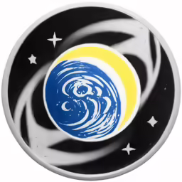 a circular object that has stars in the center