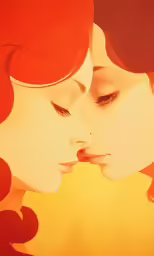 a couple of women facing each other