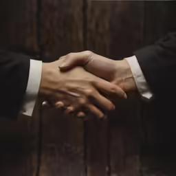 two hands together as if to shake with each other