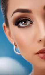 woman with long black eyeliner and nose ring