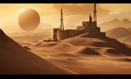 an ancient town in the middle of desert