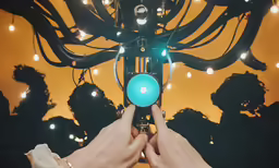a person is holding a device in their hand