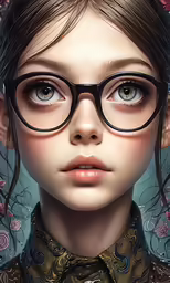 a person wearing glasses with some hair