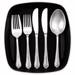 a set of five antique flatware, silver,