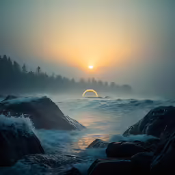 there is an image of a sunrise in the ocean