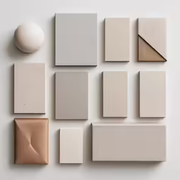 a few tile blocks sitting next to a ball
