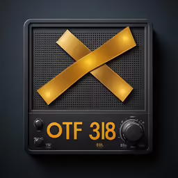 the old radio with gold ribbons on it