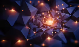 a group of triangle shaped objects with a small amount of sparkles surrounding them