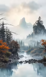 a river in a forest filled with trees