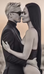 a beautiful black and white photo of two people