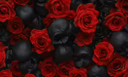 many black roses are red and one has dark purple