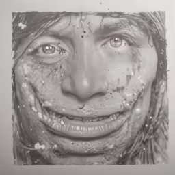 a person with freckles on his face and eyes