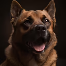an adorable brown dog with his tongue hanging out