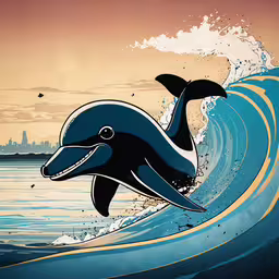 a dolphin is swimming in the ocean,a dolphin that is floating in the water