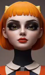 a model in the form of a woman with orange hair