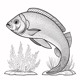 a fish that is jumping out of water to eat some plants