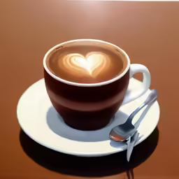there is a white plate with a cup of coffee on it