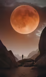 a man is standing on top of some rocks