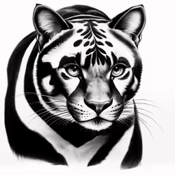 tiger drawing - a picture of tiger fine art print