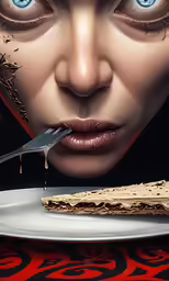 an image of a person trying to eat something