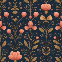 a beautiful floral pattern with very thin golden leaves