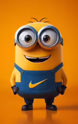a minion that is standing up with sunglasses on