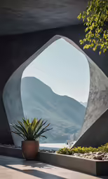 a plant inside of a vase near an open window