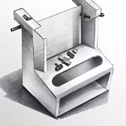 an old fashioned mechanical pencil drawing of a machine
