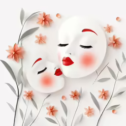 an image of a pair of masks with long eyelashes on them