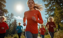 women running in the park during a sunny day