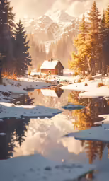 there is a hut next to a forest