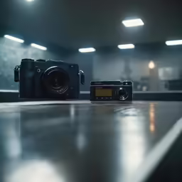 the back and front of an old camera and an older lens