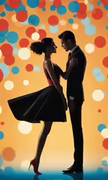 an image of a man and woman in silhouette