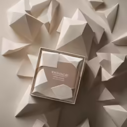 a white box with a piece of paper in it on a table