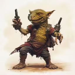 this is an image of an alien with guns