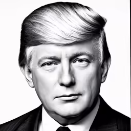 an artistic portrait of president donald trump