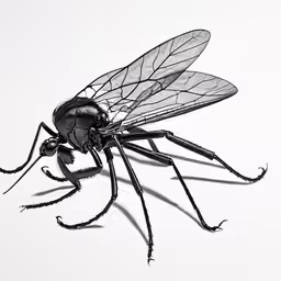 a fly insect with an antennae is sitting on the ground