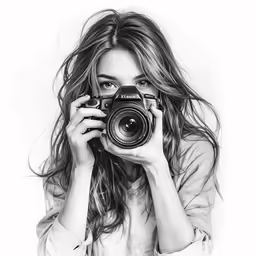 a woman is taking a photo with a camera
