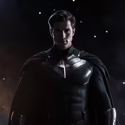 a man in costume standing with a bat