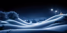 an image of snow covered hill scene during night