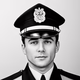 a police officer in his uniform is posing for a photo