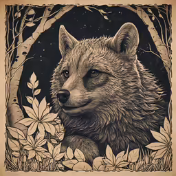 a bear sitting in the middle of flowers and plants