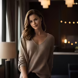 a beautiful woman posing with her arms folded on her hips