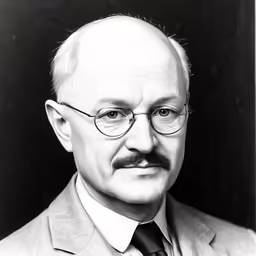 an old picture of the man with a mustache