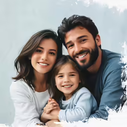 a happy family posing for a picture