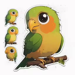 stickers depicting a bird with different facial expressions