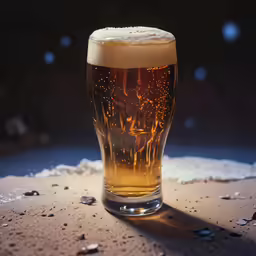 an image of a tall beer with bubbles