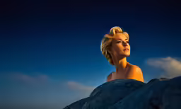 a young woman that is sitting on top of some rocks