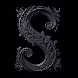 a capital letter that has been carved into it