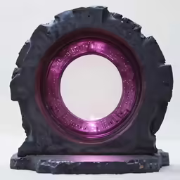 a purple tire that is sitting on top of a table